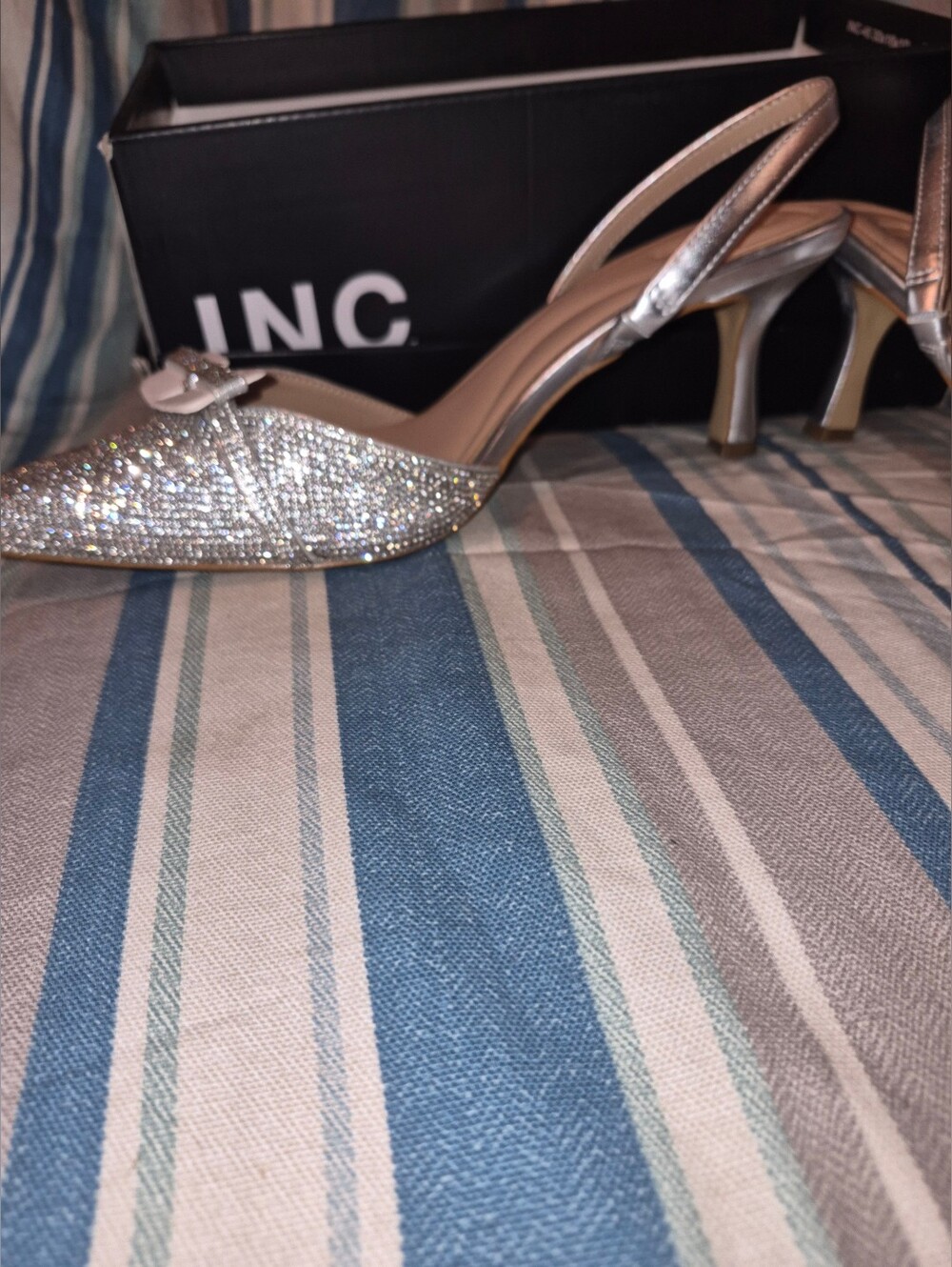 I.N.C Generys-Pointed toe Rhinestone Slingback Pumps - Picture 3 of 4